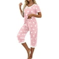 thumbnail image 3 of MINTREUS Womens Pajamas Short Sleeve Sleepwear Tops and Capri Pants Pjs Print Pajama Sets S-2XL, 3 of 6