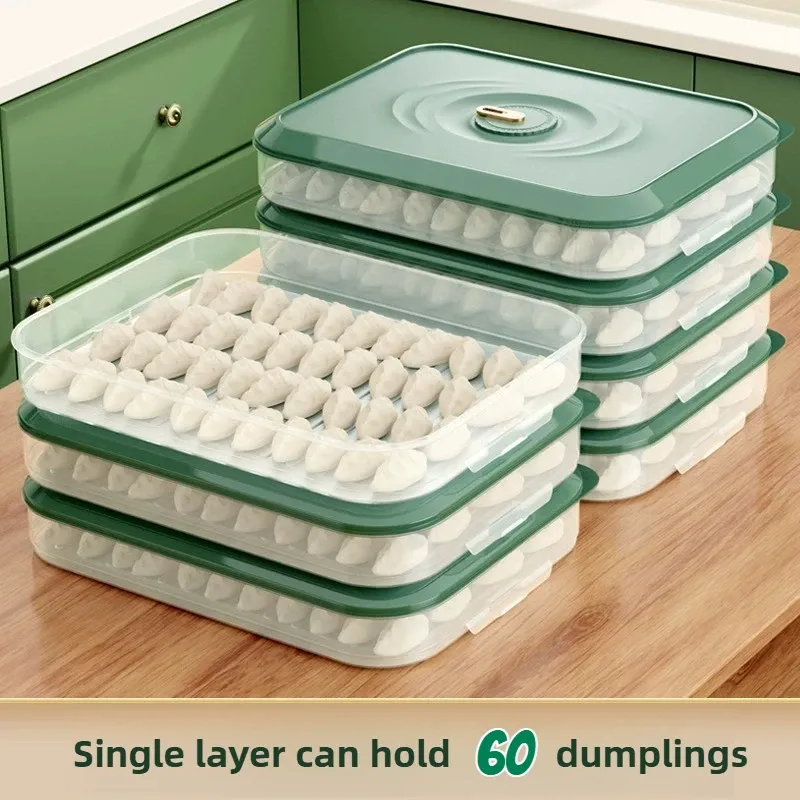 1/3pcs Multilayer Dumpling Box Household Food Egg Frozen Box Fresh-Keeping Organizers Quick zing Refrigerator Storage Box