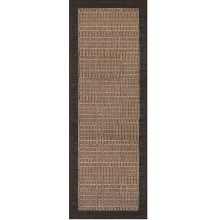 Couristan Recife Checkered Field Area Rug  2 3  x 11 9  Runner  Cocoa-Black Couristan Recife Checkered Field Indoor/ Outdoor Area Rug in Cocoa-Black: Indoor and Outdoor Rated Features a Structured  Flat Woven Construction that has a Smooth Surface Made from 100% Polypropylene  Making It Durable  Stain Resistant  and Easy to Clean UV Resistant to Keep Colors Brighter for Longer Pet-friendly