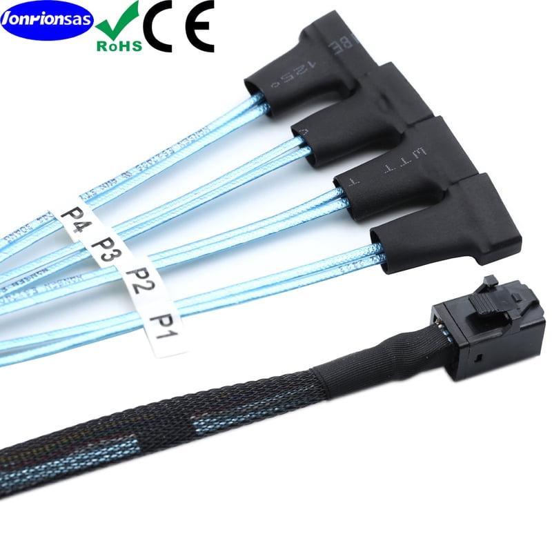 LONRIONSAS#Internal Mini SAS HD SFF-8643 cord to 4 SATA 7P male server cable