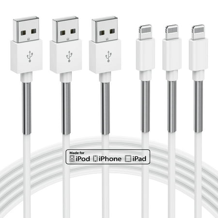 iPhone Charger Cable 6ft, [Apple MFI Certified] 3Pack Lightning Cable 6 Foot, Long iPhone Fast Charging Cord 6 Feet for Apple iPhone 14/13 Pro Max/12/11 Pro/Xs Max/X/XR/8/7/6s/6 Plus/SE/5/iPad Case