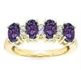thumbnail image 2 of Star K� Simulated Alexandrite Oval 5x3 4 Four Stone Band Ring, 2 of 9