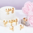 thumbnail image 3 of Anillo de acero inoxidable con dijes de ángel redondos, 8 piezas, 8 estilos, ajustable, para mujer, dorado, 3 of 6