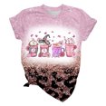 thumbnail image 4 of TSADFHJI Hauts et Blouses pour Femmes Rouge Femmes Décontracté Simple Col Rond Manches Courtes T-Shirt Tee Femmes Drôle Imprimé Mode T-Shirt Hauts TTTG, 4 of 4