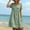 Green, variant on Women's Square Neck Short Sleeve Babydoll Midi Dresses Eyelet Hollow Hem Solid Color 100% Cotton Casual Dress for Daily Wear in Spring Summer S-3XL