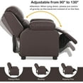 thumbnail image 4 of Kids Recliner Sofa, Children Leather Armchair Couch w/Footrest, Headrest, Gaming Reclining Chair for Living Room Nursery, Birthday Xmas Gift for Boys Girls Toddlers Reading Relaxing, Brown, 4 of 9