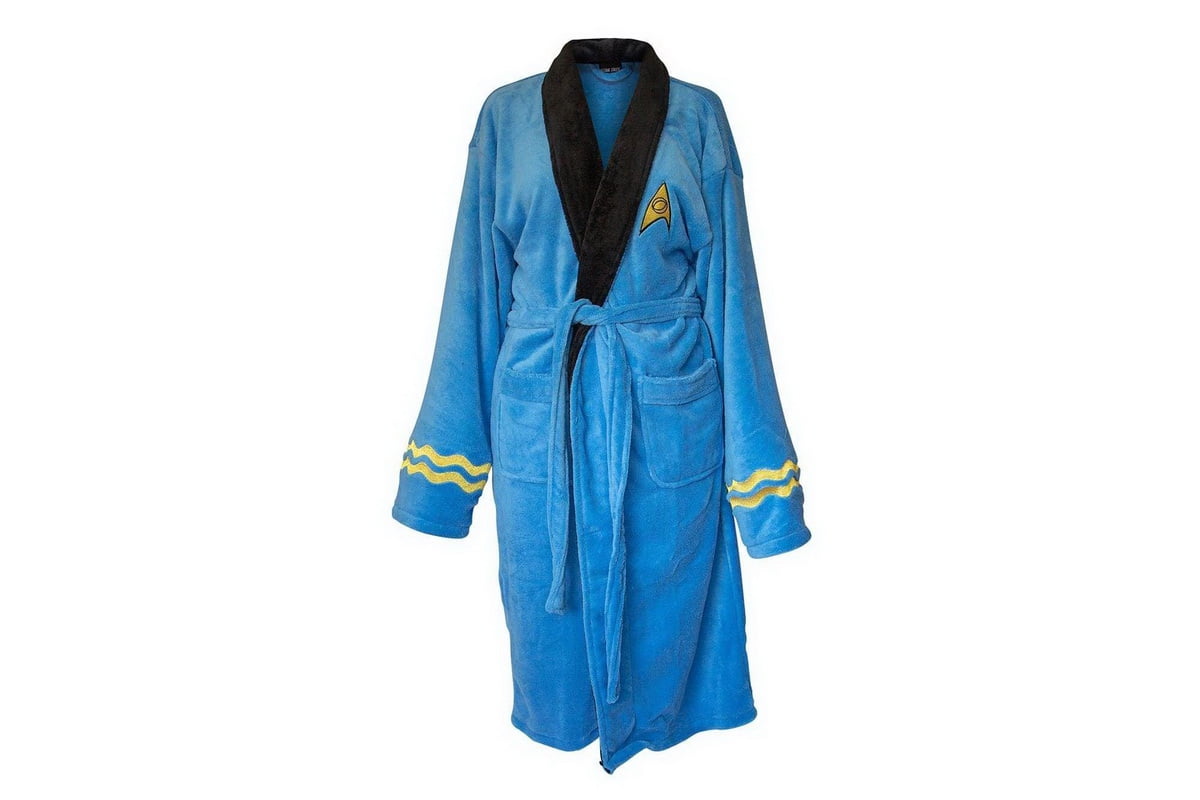 Star Trek: The Next Generation Command Bathrobe for Men And Women Soft Plush Spa Robe for Adults One Size Fits Most Adults Lightweight Fleece Shower Robe With Belted Tie 
