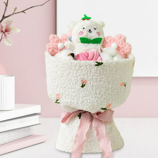 Ramo de muñecos de animales de dibujos animados, flores de juguete, ramo de muñecos de peluche creativo para boda Soledad Ramo de muñecos de peluche