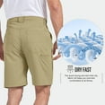 thumbnail image 5 of POENTAB Mens Fishing Shorts Stretch Waist Work Short Summer Casual Sports Athletic Safari Biking Street Beach Wear, 5 of 7