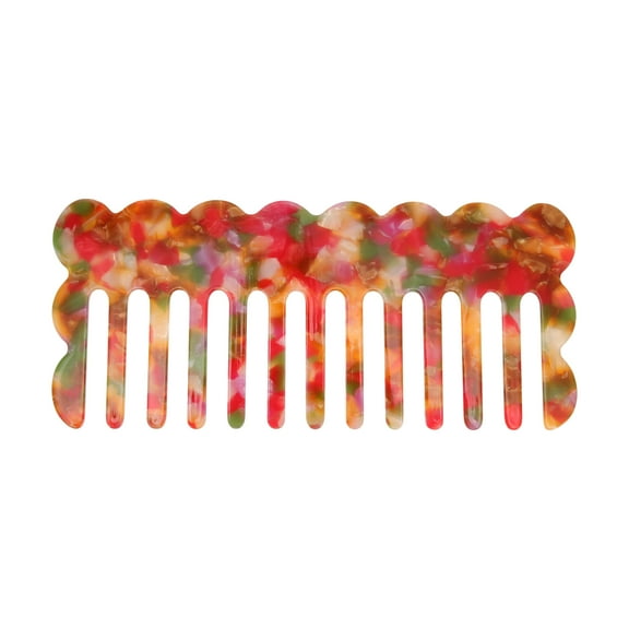 Unique Bargains 1 Pc Wave-shaped Hair Comb Colorful Acetate Sheet