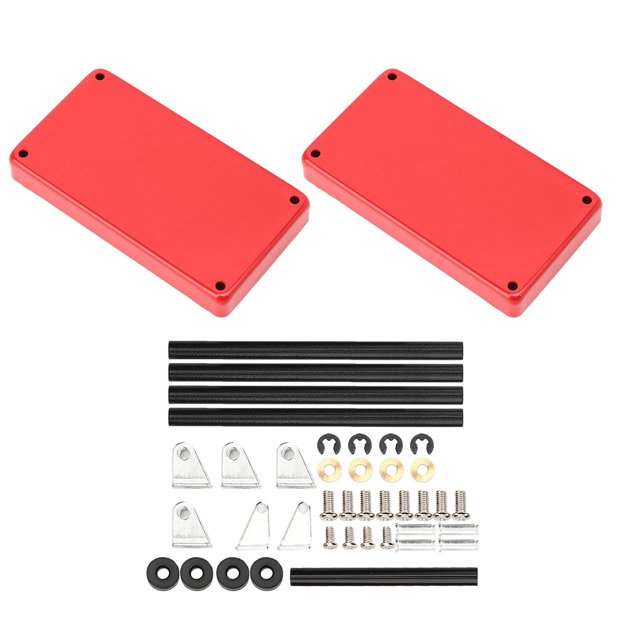 Lybunair Large Size Tools Trolley Kit 2 Tier Tool Storage Trolley Mobile Workshop Garage Repair Spare Parts Accessories Fits for 1/8, 1/10, 1/12, 1/16 Scale Craft (Red)