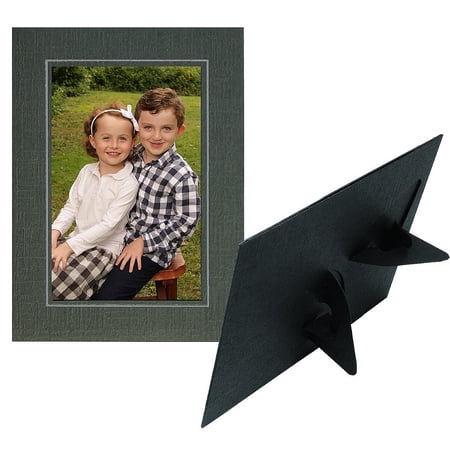 (10 pack) PALMETTO Dual Easel Cardstock 4x5 frame Black w Satin-silver foil sold in 10 s - 4x5