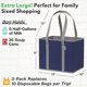 thumbnail image 4 of Bolsas de comestibles reutilizables (paquete de 3) – Bolsas de compras reutilizables resistentes con forma de caja para levantarse, permanecer abiertas, plegarse – Las bolsas grandes son plegables con, 4 of 5