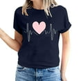 thumbnail image 2 of Kayannuo Love Heart Printed Tee Shirts for Women Valentine's Day Womens T Shirts Women's Love Printed Short Sleeved T-shirt Top Short Sleeved Round Neck Top/Shirt, 2 of 5