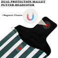 thumbnail image 3 of Haosy Dark Green and White Striped Golf Mallet Putter Cover Strong Magnetic Leather Golf Club Headcover Closure, 3 of 7