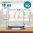 thumbnail image 5 of Libbey Clear Glass Coffee Mugs 13 oz. Set of 10, Bulk Pack - Perfect for Coffee, Tea, Espresso, Hot Cocoa, Other Beverages - Black, 5 of 5