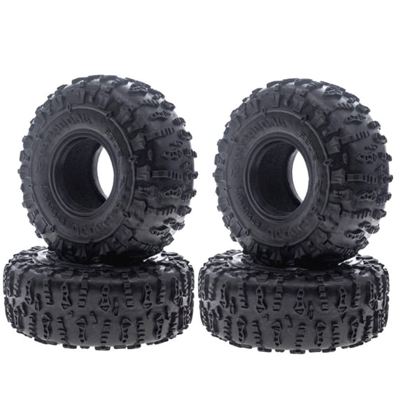 4 * Rubber 1/10 RC Crawler Car Rubber Wheel Tires 118mm Model Car DIY Replacement for Traxxas