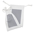 thumbnail image 2 of Abstract Fabric Pouch Set of 2, Geometric Motifs Vertical Wavy Stripes from Triangles in Zigzag Design, Drawstring Bag for Toiletries Masks and Favors, 9" x 6", Indigo and Champagne, by Ambesonne, 2 of 2