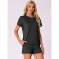 thumbnail image 2 of DARING DIVA Pajama Short Sleeve Top Shorts Loungewear Sleepwear Set XL Black, 2 of 6