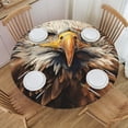 thumbnail image 2 of Bald Eagle And American Flag Cool Round Fitted Tablecloth Elastic Edged Table Cloth Waterproof Table Cover 48in, 2 of 7