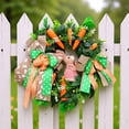 thumbnail image 2 of Wooowa Easter Carrot Bow Wreath, Spring Artificial Greenery Garland for Front Door, Wall, Window and Home Party Decor, 17.7 Inches, 2 of 5