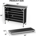 thumbnail image 3 of PurelyGoods 43" Portable Bar Table, 3-Tier Shelves, Mobile Bar Table for Events, Party, Camping, Picnic, Tradeshow, Indoor with Black Skirt(1, 43"), 3 of 16