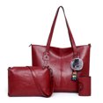 thumbnail image 1 of Ensemble de 3 Sacs Fourre-Tout pour Femmes, Sac Minimaliste à Poignée Supérieure, Sac à Bandoulière avec Porte-Clés, 1 of 2
