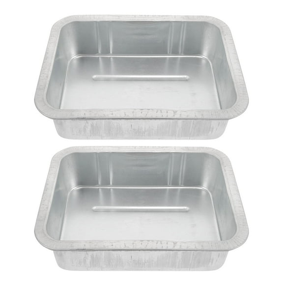 Milisten 2Pcs Spacious Steel Oil Drain Pan Plated Silver Leakproof Tray for Car Repair and Maintenance