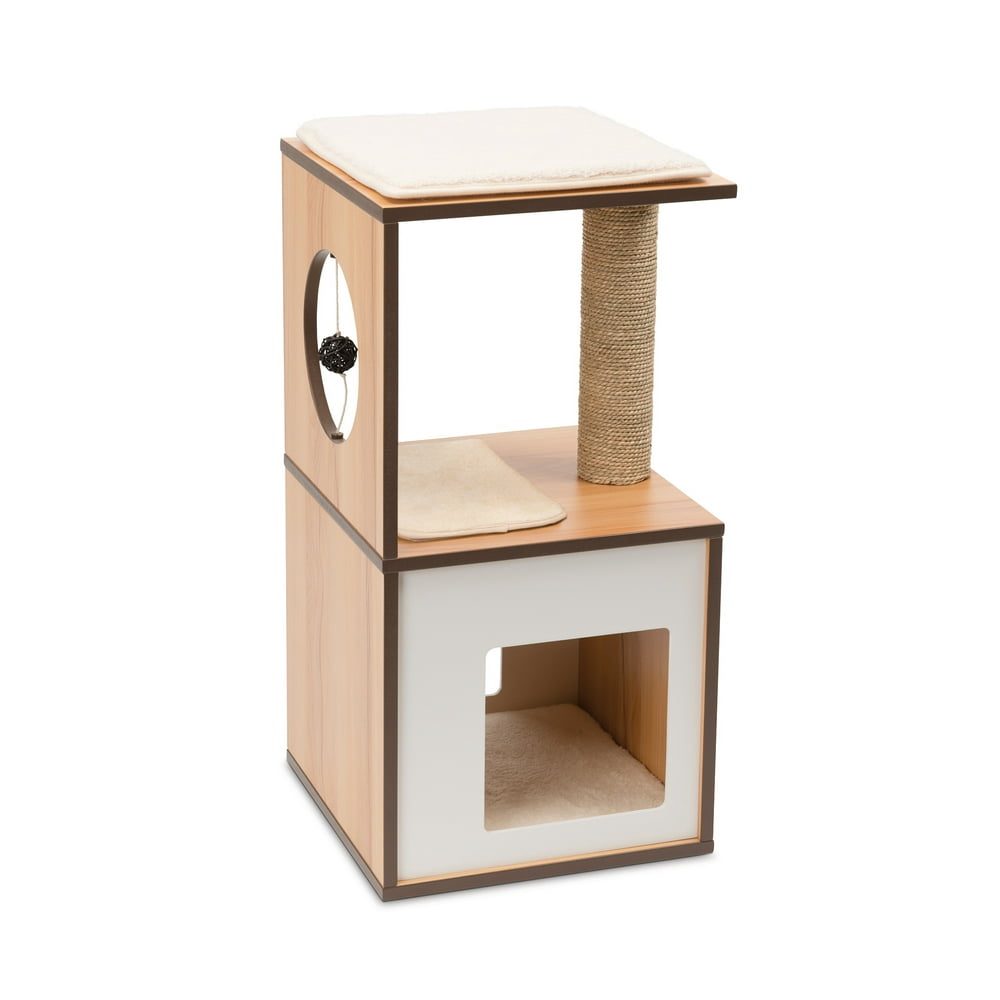 Vesper Cat Tree & Condo Scratching Post Tower, Walnut