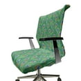 thumbnail image 6 of Ambesonne Feather Office Chair Cover Stretchable High Back, Peafowl Bohemian Design, Jade Green Caramel Blue, 6 of 6