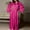Hot Pink, variant on Gift TIMIFIS Pinks Women's Silk Robes Lace Robes Bride Bridesmaid Party Satin Bathrobe V Neck Sleepwear Loungewear Dressing Gowns with 3/4 Sleeve - Spring/Summer