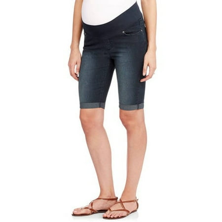Maternity Roll Cuff Underbelly Bermuda Denim Shorts - Available in Plus Sizes