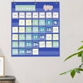 thumbnail image 4 of VogueV Classroom Monthly Calendar Pocket Chart, Black 71Cm Nylon Pocket Organizer for 2.75" Cards, Homeschool Teaching Must-Have, Wall-Hanging Schedule Display, A Card Hanging Pocket, 4 of 8