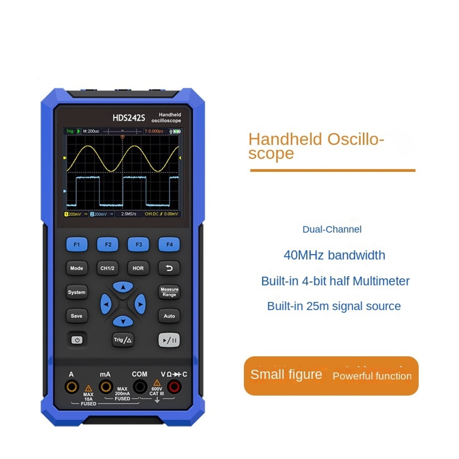 3 in 1 Digital Oscilloscope Multimeter Waveform Generator 100MHz 500MSa/s 20000 Counts ,Professional Designed