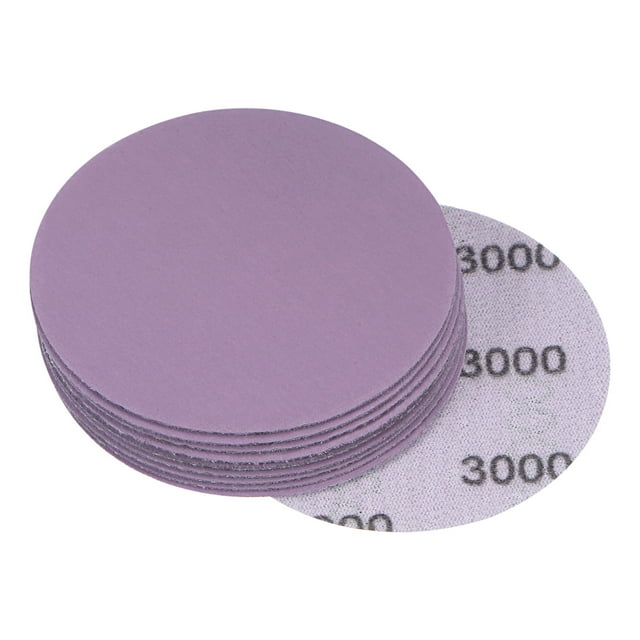 Unique Bargains 10 Pack 3-Inch Purple Sanding Discs 3000 Grits Hook & Loop Professional Aluminum Oxide Sandpaper