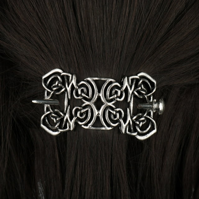 Viking Celtic Hair Clips - Silver Knotted Hairpin for Ladies & Women