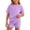 Purple, variant on BXJX Girls Summer Outfit Sets, Short Sleeve Crew Neck 2 Piece T-Shirt and Shorts Set Hot Pink Size 14-16 T