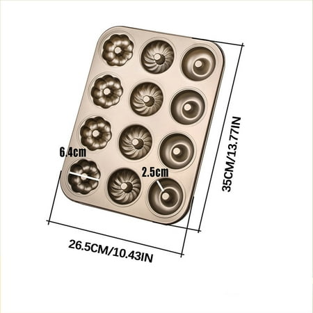 

JeashCHAT DoughnuTbaking Plate Non Stick 6-9-12 Hole Doughnu Plate With Lace Carbon Steel Doughnu Mould And Mini Baking Plate Household Christmas Party Doug Clearance