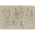 thumbnail image 2 of Eugène Boudin 14x11 Black Ornate Wood Framed Double Matted Museum Art Print Titled: Provincial Figures, 2 of 5