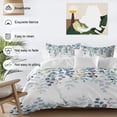 thumbnail image 4 of Green Blue Eucalyptus Leaves Duvet Cover Set, Summer Botanical Weeping Soft Duvet Cover Twin Size Bedding Set 4 Pieces, 1 Quiltcover and 2 Pillowcases with Zipper, 1 Bed Sheet for All Seasons, 4 of 9