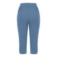 thumbnail image 6 of LEKODE Capri Pants for Women Travel Pants Women Comfy Pants Women Wide Leg Pants Woman Ladies Pants Womens Bottoms Golf Pants Running Pants Women Summer Pants for Wome Blue 2XL, 6 of 6
