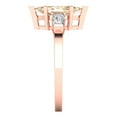 thumbnail image 3 of Three-Stone Engagement Ring for Women - 2ct Natural Morganite in 14K Rose Gold Promise Ring, 3 of 6