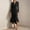 002 Black, variant on Elegant Fishtail Dress for Women Casual Lapel Long-Sleeve Bodycon Dresses Asymmetrical Hem Flowy Dress