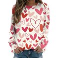 thumbnail image 1 of Gibobby Temperamento Pullover Top Sudaderas del día de San Valentín para mujer, sudadera con estampado de letras y corazón de amor, jerséis gráficos holgados con cuello redond(Blanco, L), 1 of 4