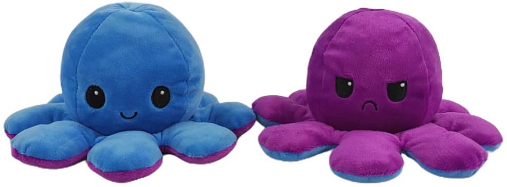 Longsheng Reversible Octopus Plush Toy Double-Sided Flip Octopus Doll Octopus Stuffed Animals Doll for Kids