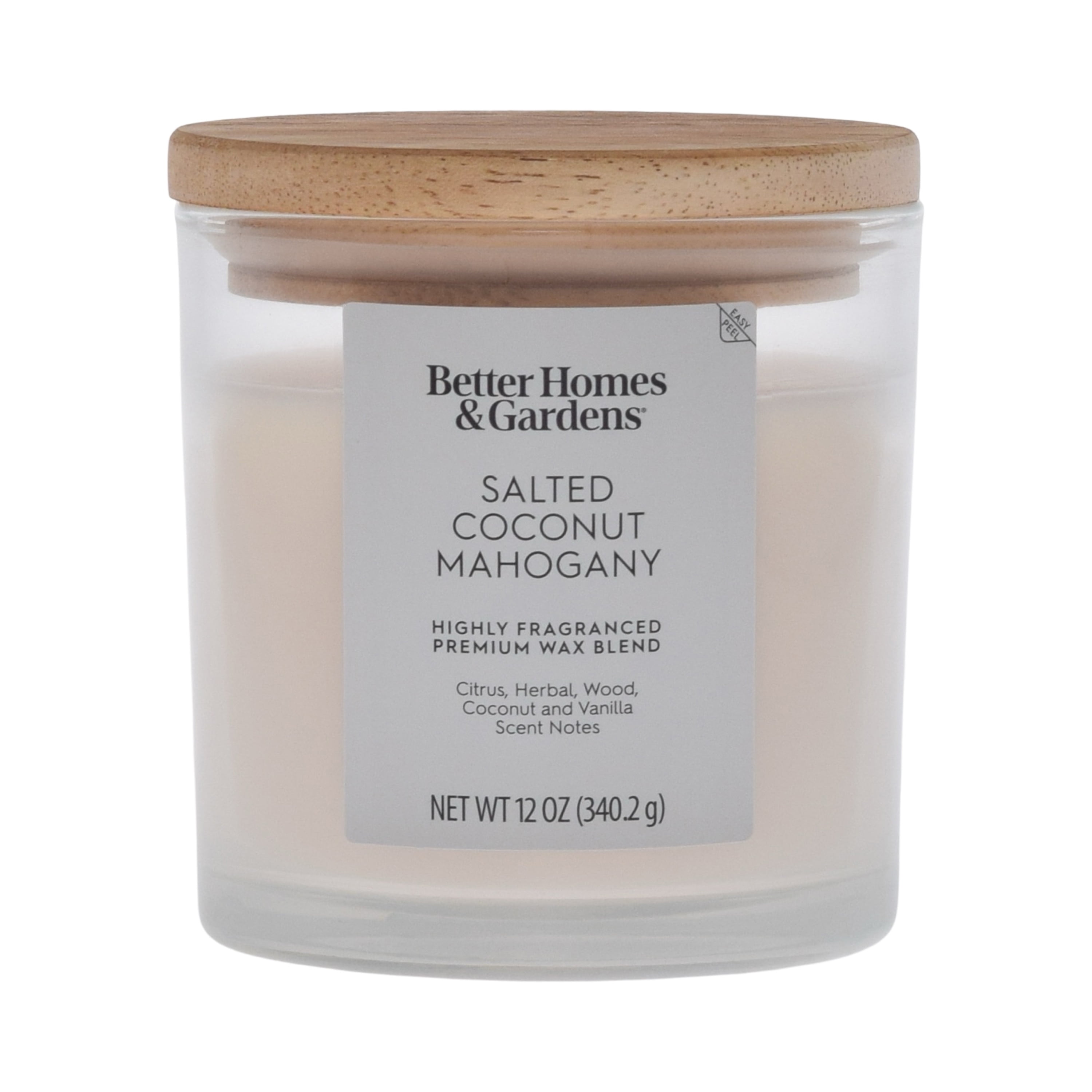 (1 pack) Better Homes and Gardens 2-Wick Salted Coconut Mahogany 12oz Scented Ombre Jar Candle