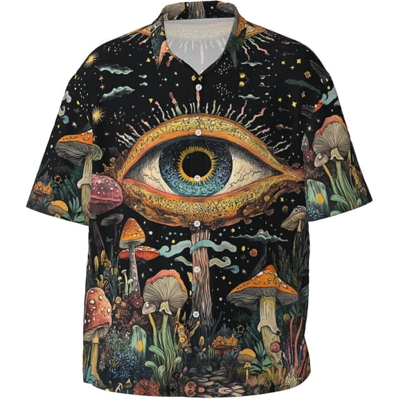 Mens Short Sleeve Button Up Shirts, Casual Party Shirts Stylish Beach Shirt Gifts for Men