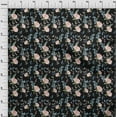 thumbnail image 3 of oneOone Cotton Silk Black Fabric Flower & Leaves Watercolor Craft Projects Decor Fabric Printed By The Yard 42 Inch Wide, 3 of 4