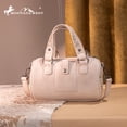 thumbnail image 5 of Montana West Mini Barrel Crossbody Bag Western Tooled Design with Buckle, Beige, 5 of 6