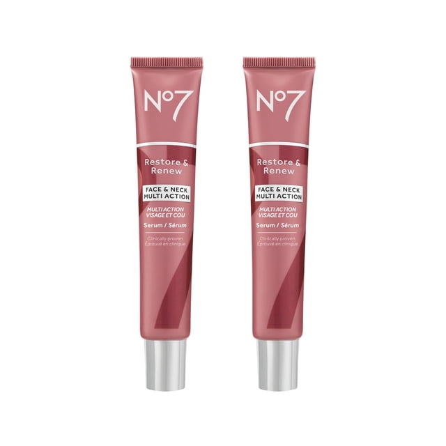 Serum No7 Restore & Renew para rostro y cuello, antienvejecimiento, 50 ml (paquete de 2)